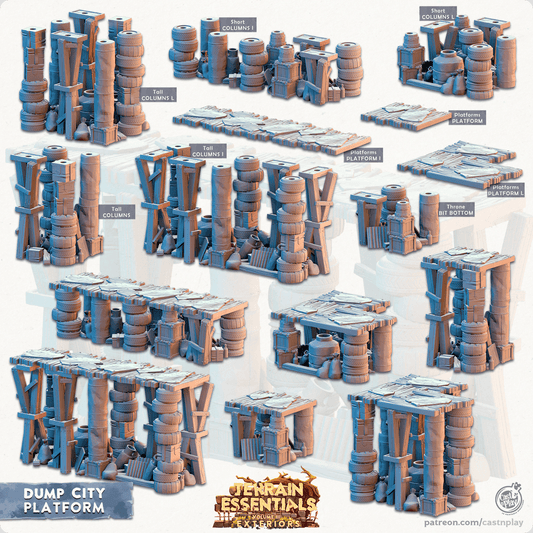 3D Printed Cast n Play Platforms Dump City Set 28mm 32mm D&D - 3D Printing Boss 