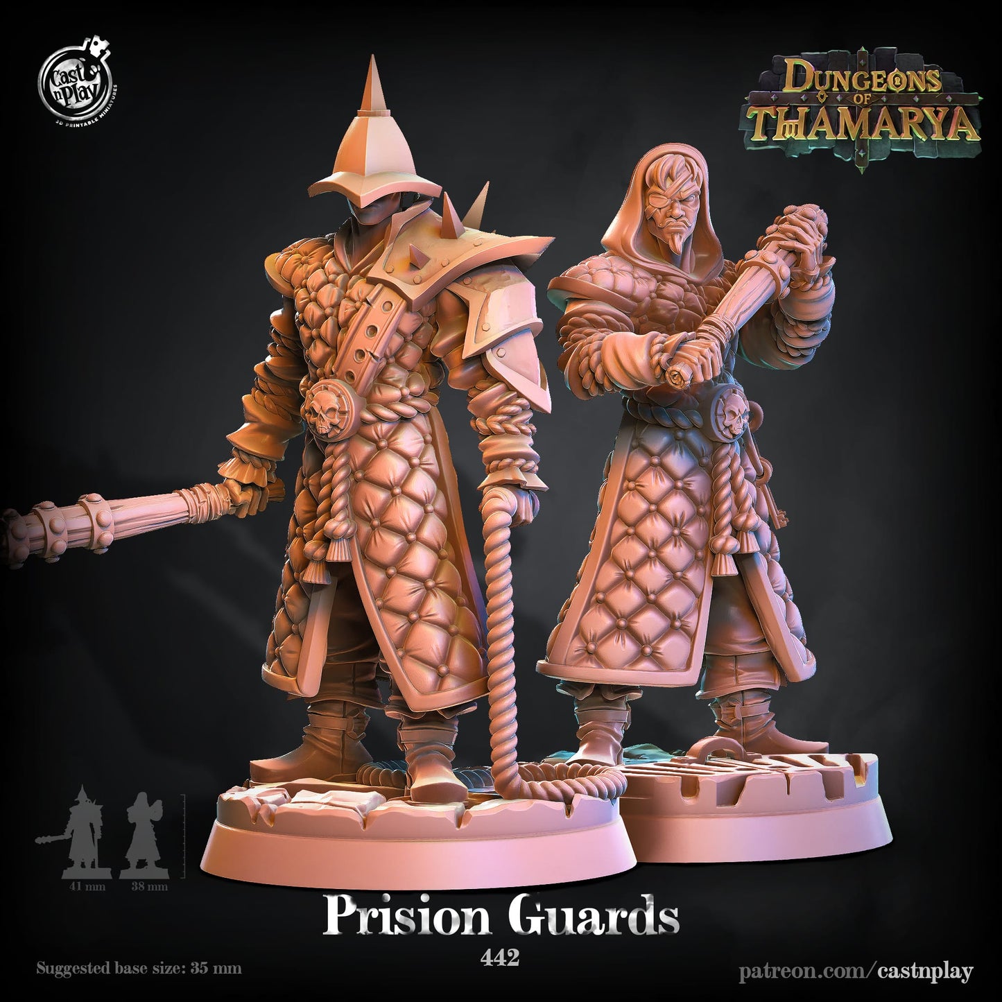 3D Printed Cast n Play Prison Guards Dungeons of Thamarya Set 28mm 32mm D&D - 3D Printing Boss 