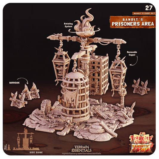 3D Printed Cast n Play Prisoners Area Bandits Camp Terrain Set 28mm 32mm D&D - 3D Printing Boss 