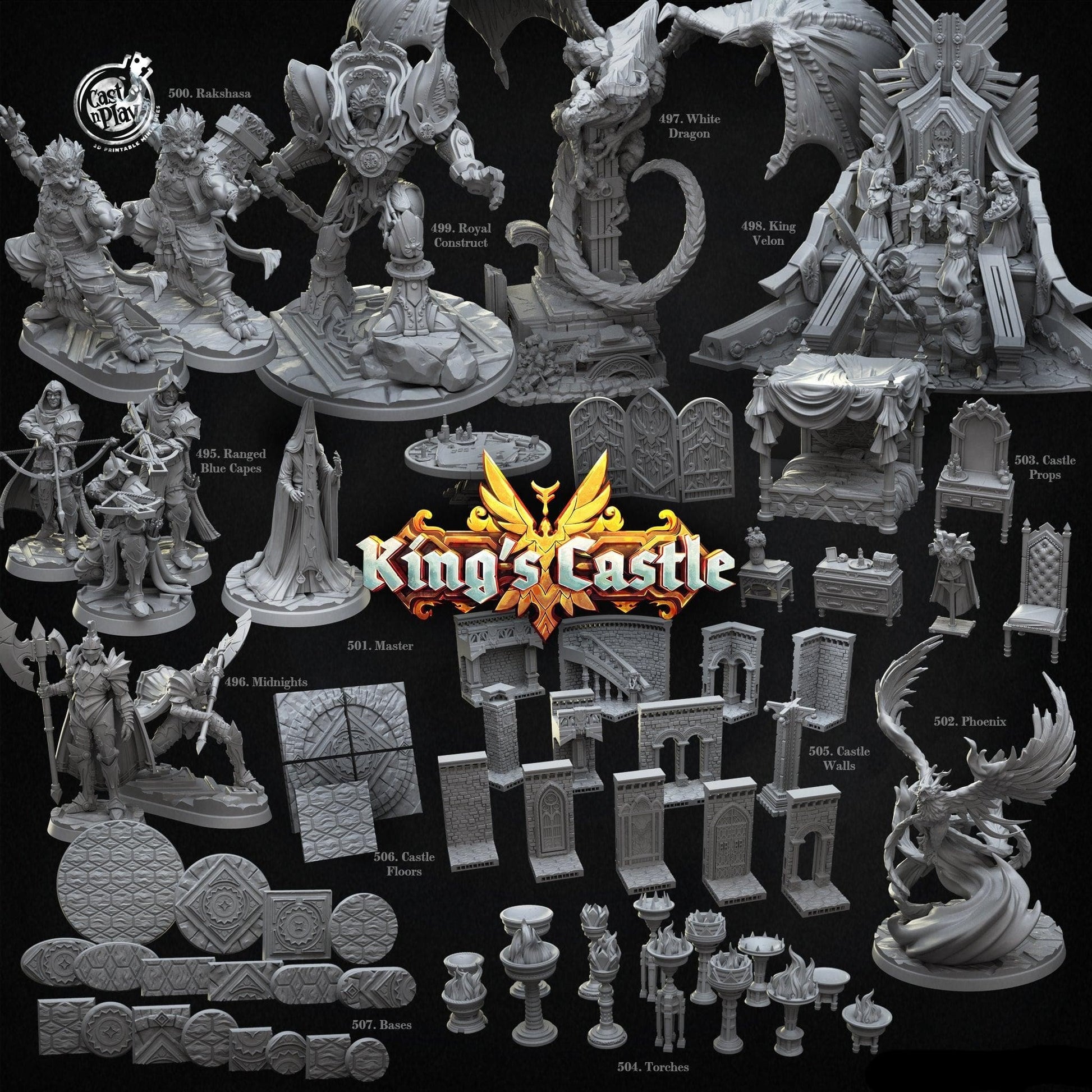 3D Printed Cast n Play Ranged Blue Capes 28mm 32mm D&D - 3D Printing Boss 