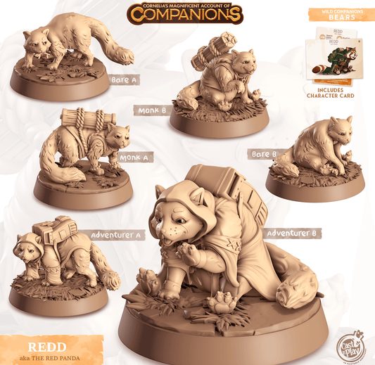 3D Printed Cast n Play Redd - Red Panda Companions 28mm 32mm D&D - 3D Printing Boss 