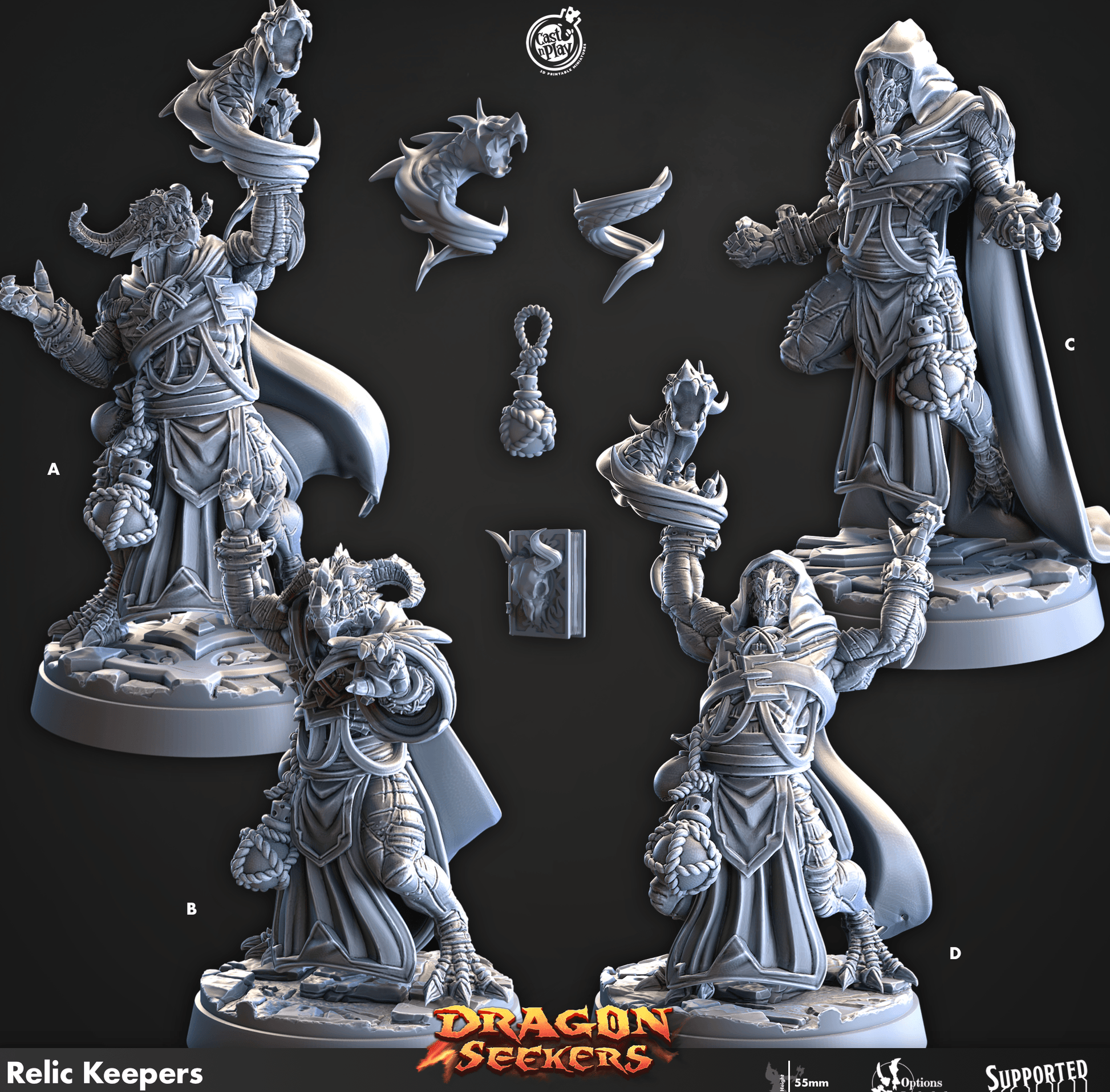 3D Printed Cast n Play Relic Keepers Dragon Seekers 28mm 32mm D&D - 3D Printing Boss 