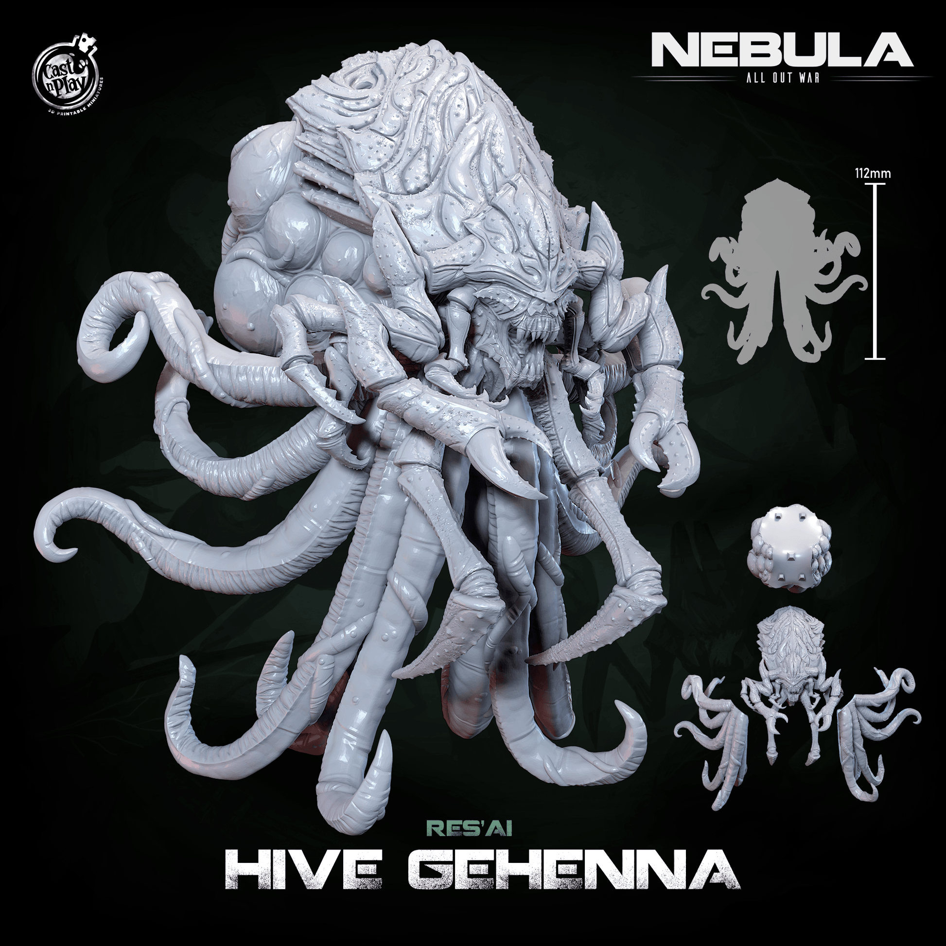 3D Printed Cast n Play Res'Ai Hive Gehenna (Titan) Nebula All Out War 28mm 32mm D&D - 3D Printing Boss 