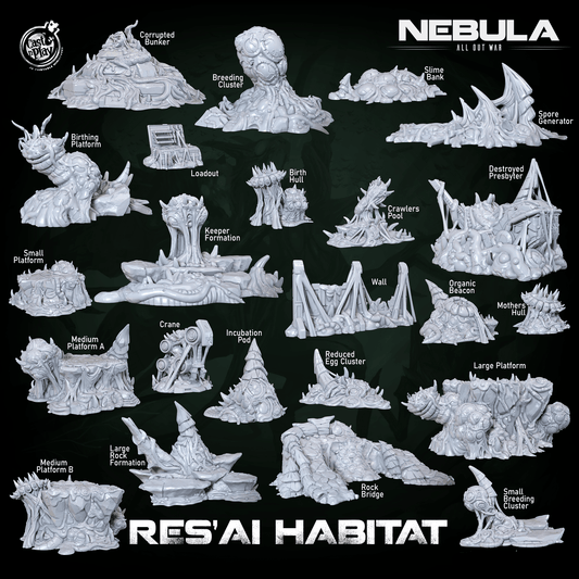 3D Printed Cast n Play Res'Ai World Terrain Nebula All Out War 28mm 32mm D&D - 3D Printing Boss 