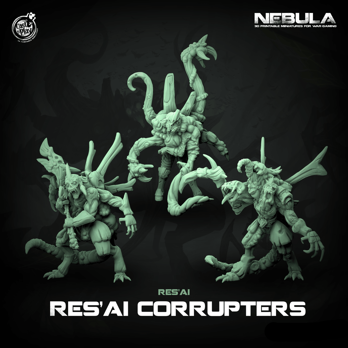 3D Printed Cast n Play ResAi Corrupters Nebula Origins 28mm 32mm D&D - 3D Printing Boss 