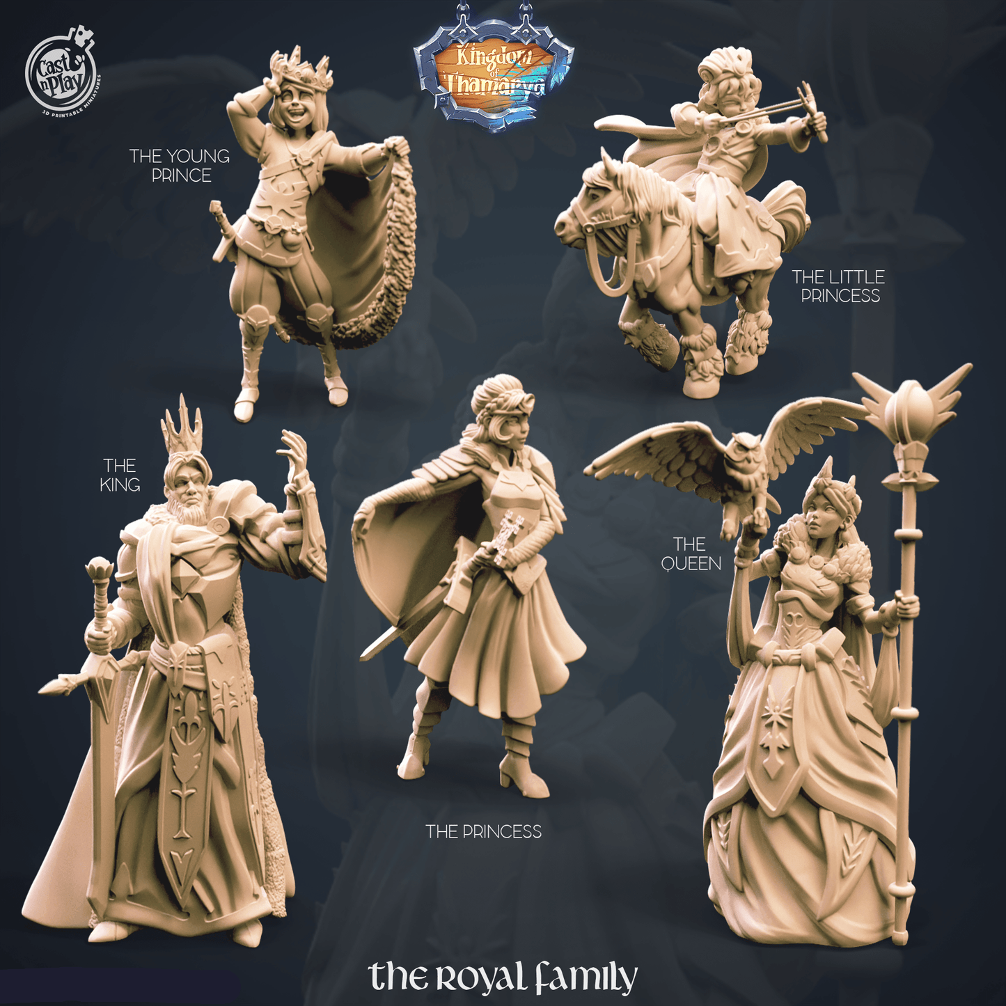 3D Printed Cast n Play Royal Family Pack Kingdom Of Thamarya 28mm 32mm D&D - 3D Printing Boss 