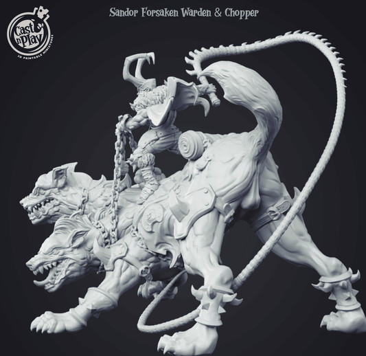 3D Printed Cast n Play - Sandor Forsaken Warden & Chopper 28mm 32mm D&D - 3D Printing Boss 