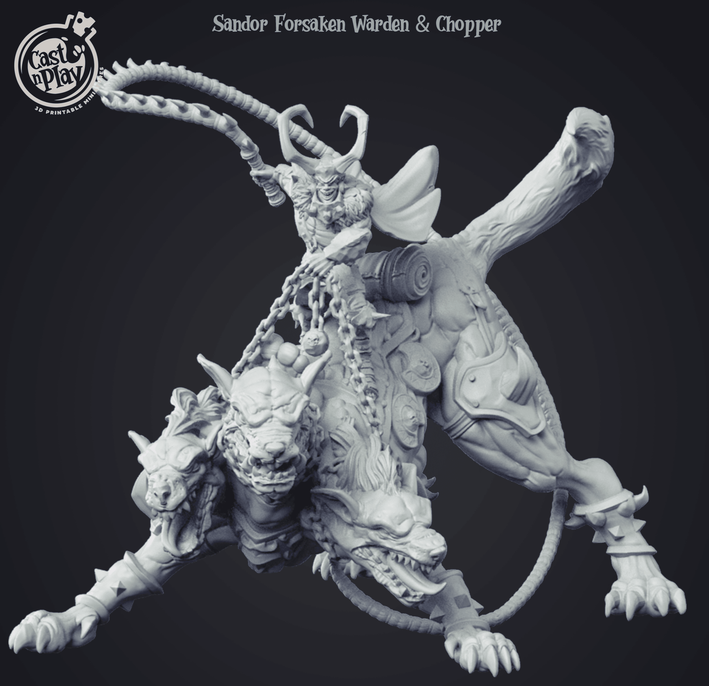 3D Printed Cast n Play - Sandor Forsaken Warden & Chopper 28mm 32mm D&D - 3D Printing Boss 