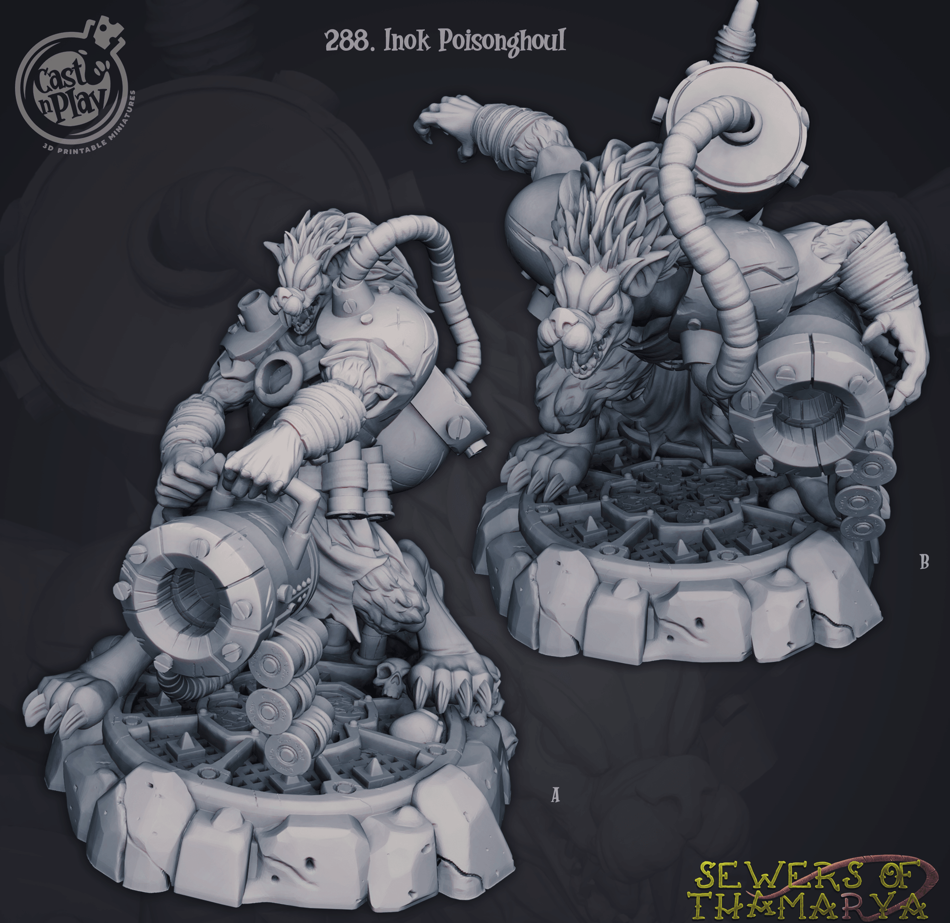 3D Printed Cast n Play Sewers of Thamarya - Inok Poisonghoul 28mm 32mm D&D - 3D Printing Boss 