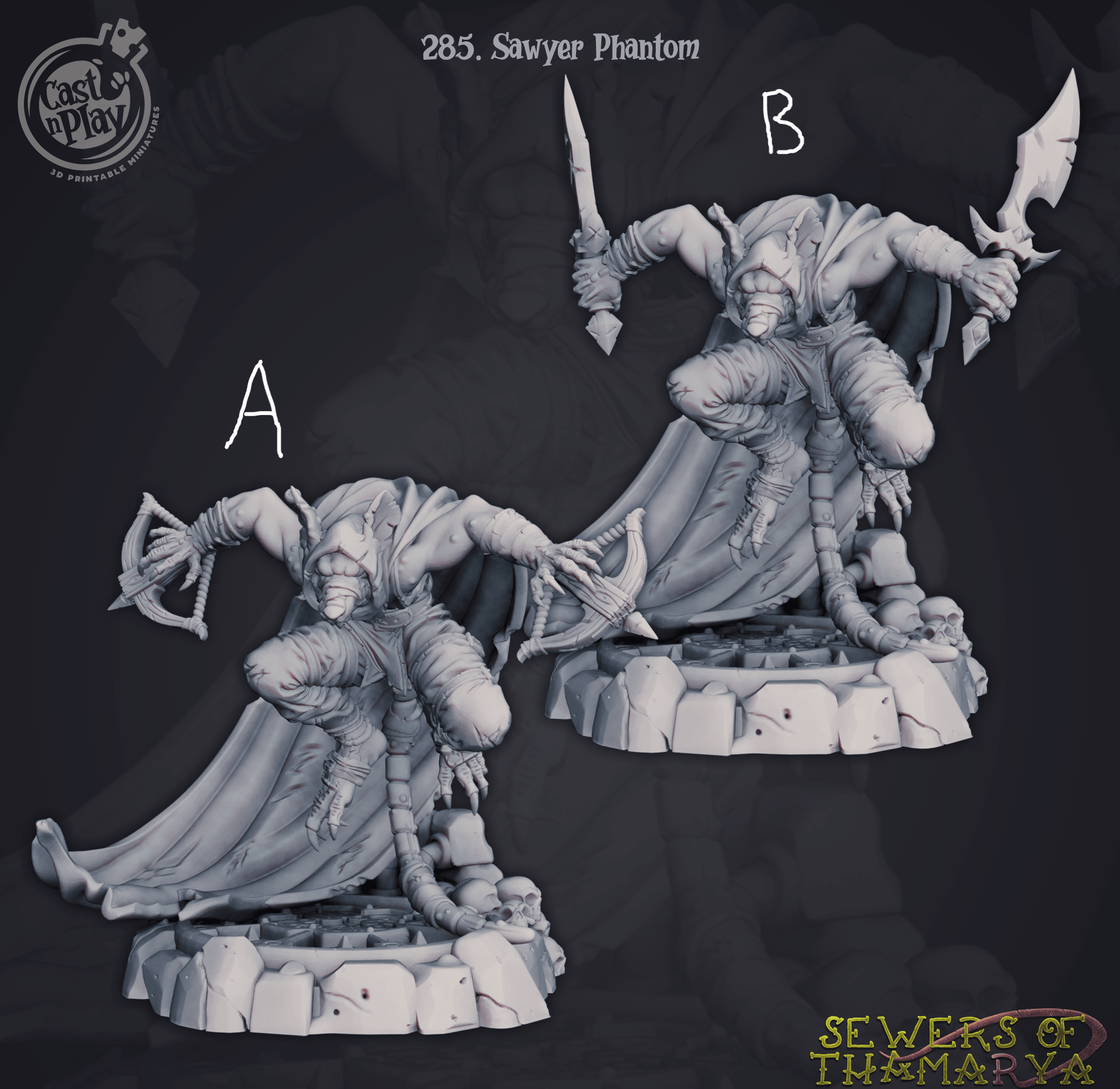 3D Printed Cast n Play Sewers of Thamarya - Sawyer Phantom 28mm 32mm D&D - 3D Printing Boss 
