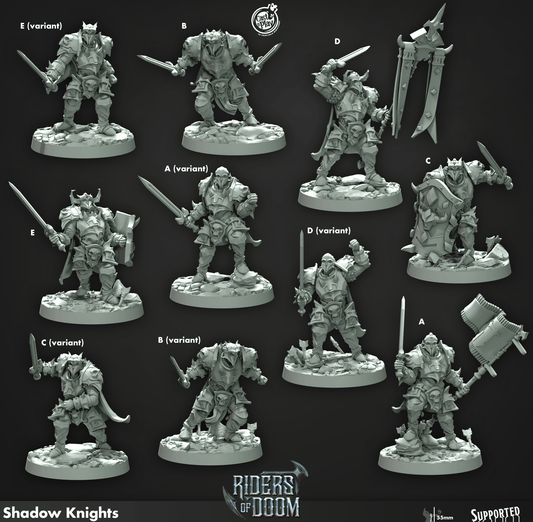 3D Printed Cast n Play Shadow Knights Riders of Doom Set 28mm 32mm D&D - 3D Printing Boss 