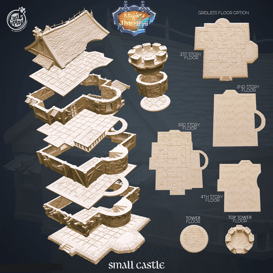 3D Printed Cast n Play Small Castle Kingdom Of Thamarya 28mm 32mm D&D - 3D Printing Boss 