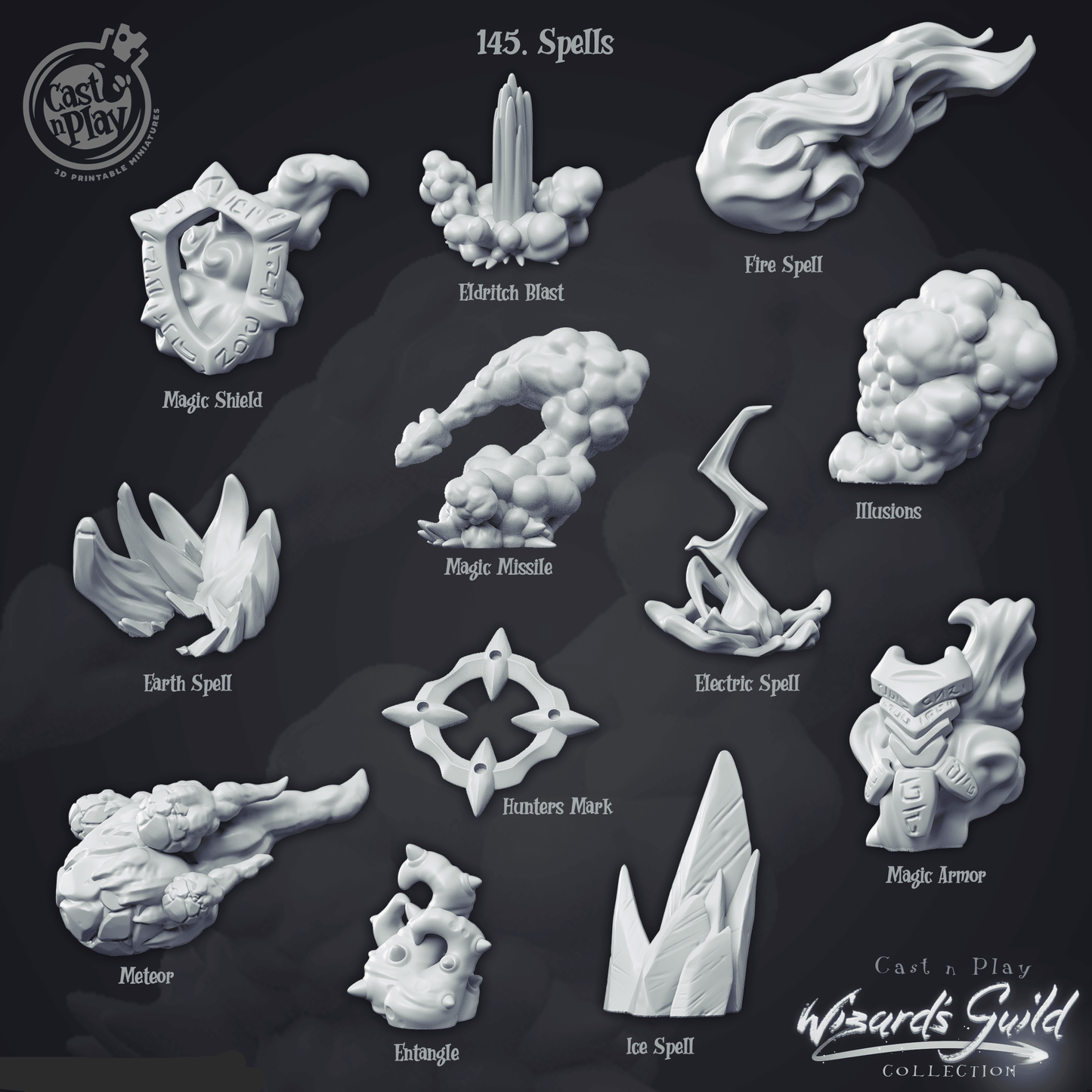 3D Printed Cast n Play Spells 28mm 32mm D&D - 3D Printing Boss 