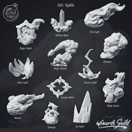 3D Printed Cast n Play Spells 28mm 32mm D&D - 3D Printing Boss 
