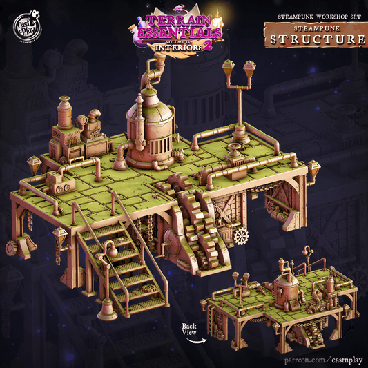 3D Printed Cast n Play Steampunk Workshop Structure Set 28mm 32mm D&D - 3D Printing Boss 
