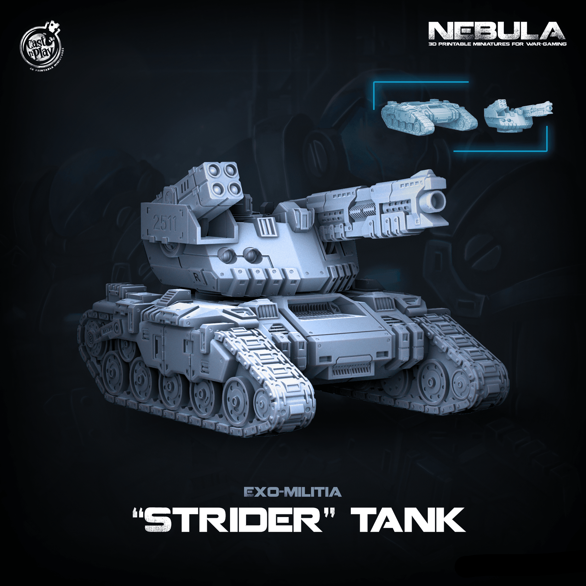 3D Printed Cast n Play Strider Tank Nebula Origins 28mm 32mm D&D - 3D Printing Boss 