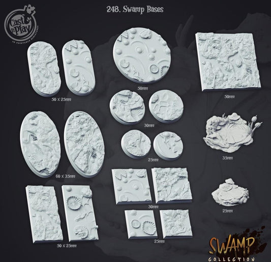 3D Printed Cast n Play Swamp Bases Set 28mm 32mm D&D - 3D Printing Boss 