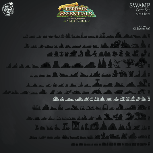 3D Printed Cast n Play Swamp Terrain Swamp Core Set Terrain Essentials Nature 28mm 32mm D&D - 3D Printing Boss 