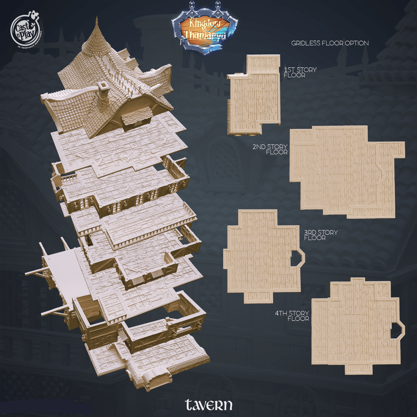3D Printed Cast n Play Tavern Kingdom Of Thamarya 28mm 32mm D&D - 3D Printing Boss 