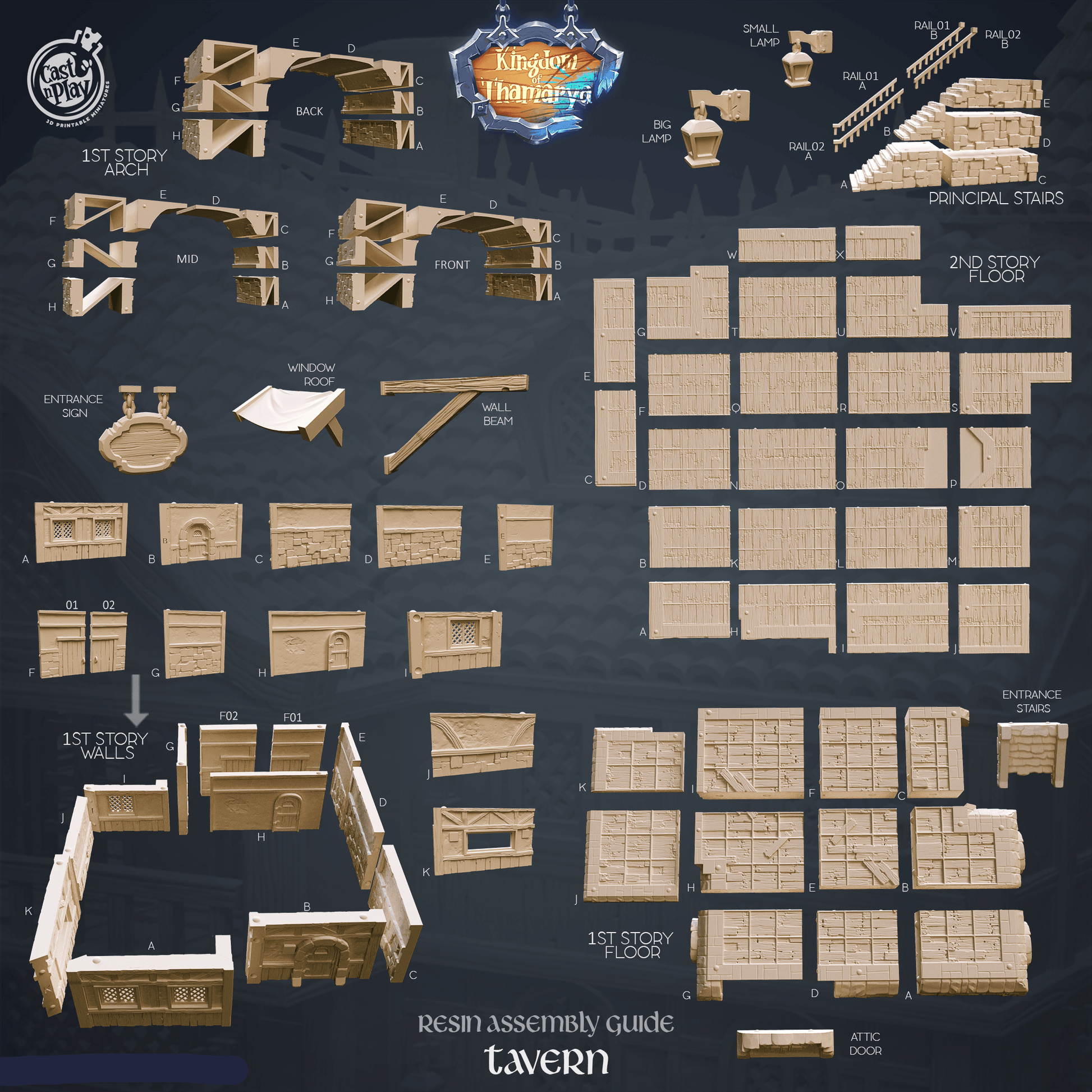 3D Printed Cast n Play Tavern Kingdom Of Thamarya 28mm 32mm D&D - 3D Printing Boss 