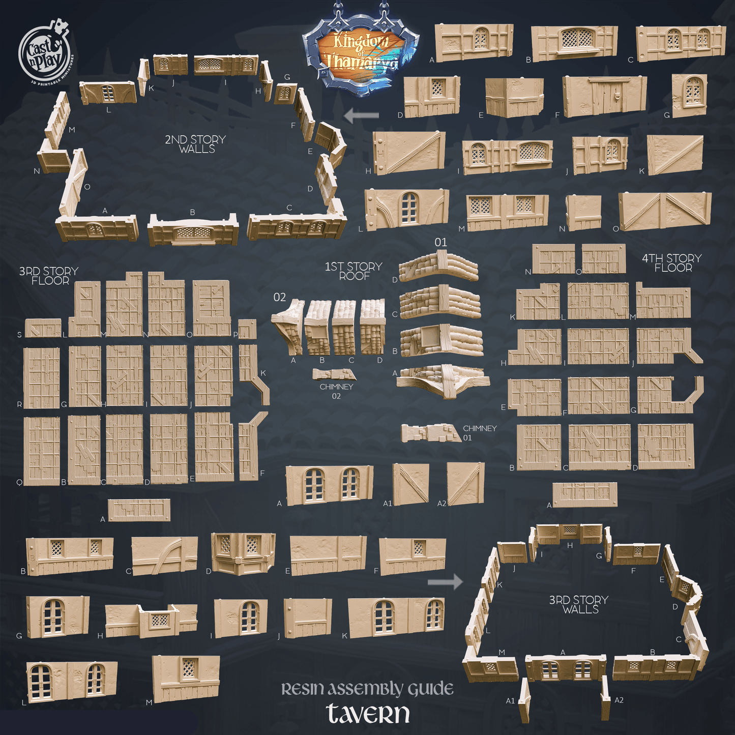 3D Printed Cast n Play Tavern Kingdom Of Thamarya 28mm 32mm D&D - 3D Printing Boss 