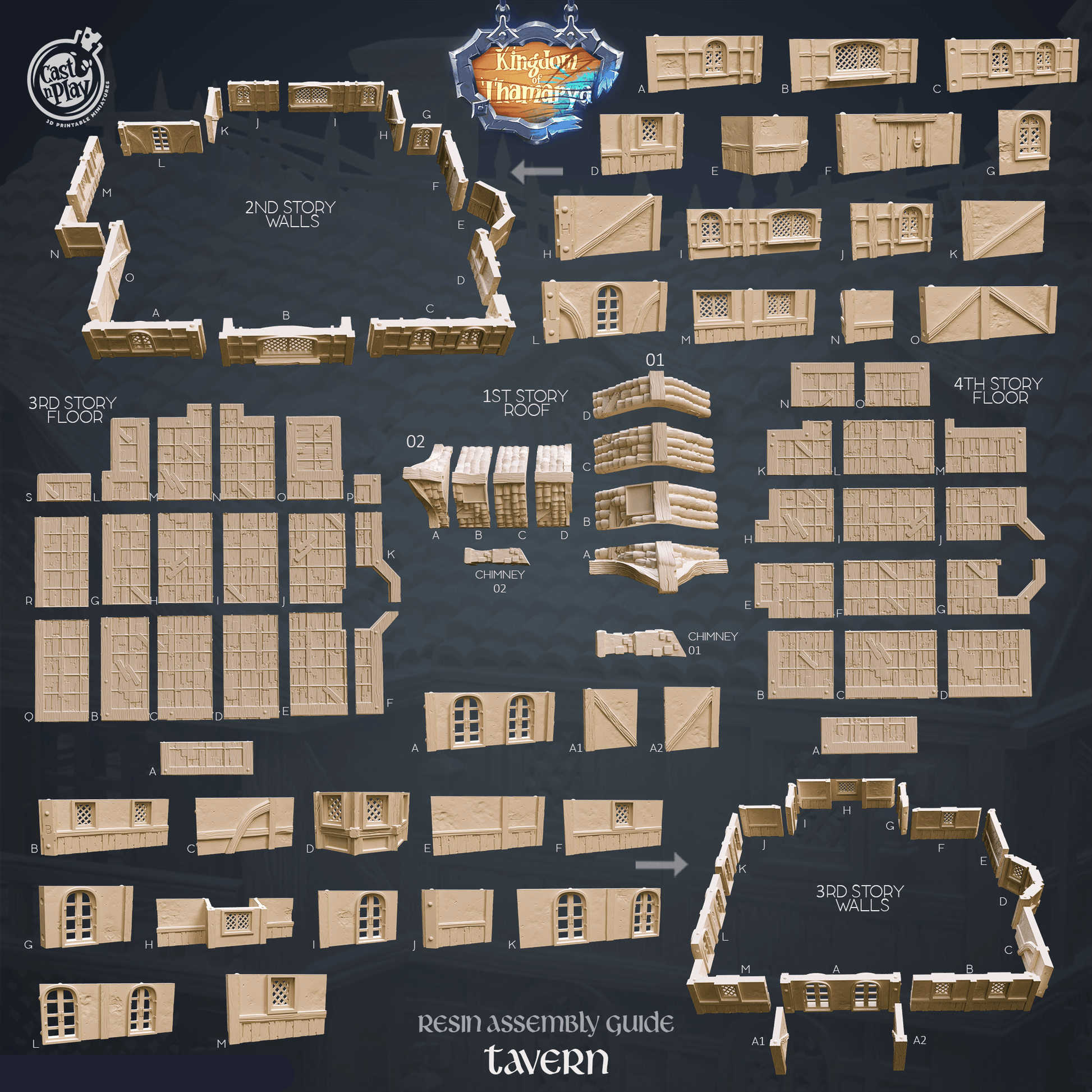 3D Printed Cast n Play Tavern Kingdom Of Thamarya 28mm 32mm D&D - 3D Printing Boss 