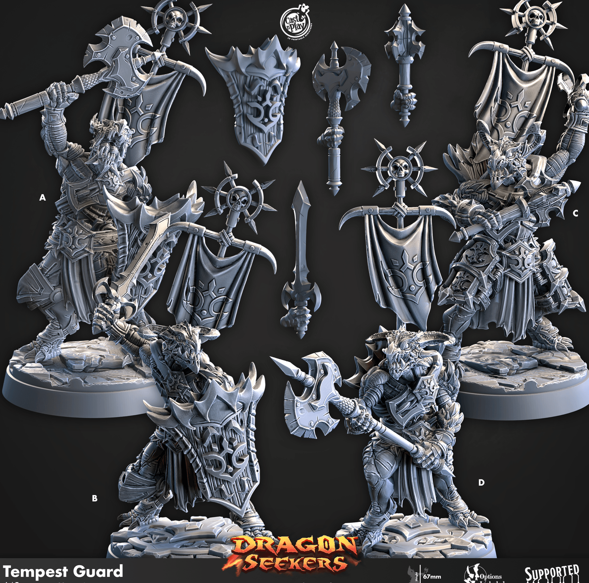 3D Printed Cast n Play Tempest Guard Dragon Seekers 28mm 32mm D&D - 3D Printing Boss 