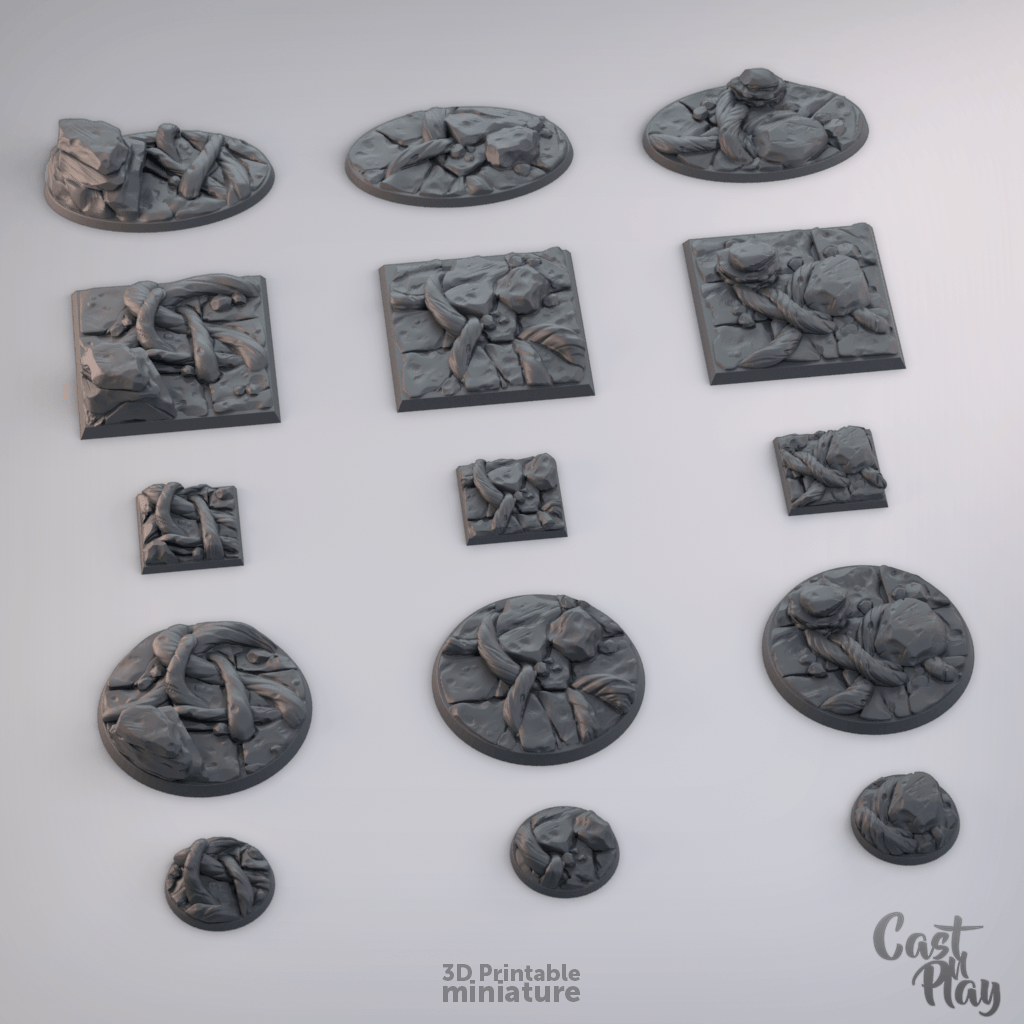 3D Printed Cast n Play Temple Bases 28mm 32mm D&D - 3D Printing Boss 