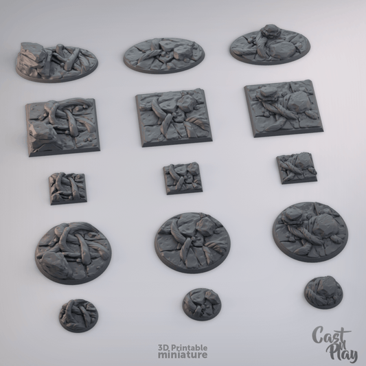 3D Printed Cast n Play Temple Bases 28mm 32mm D&D - 3D Printing Boss 