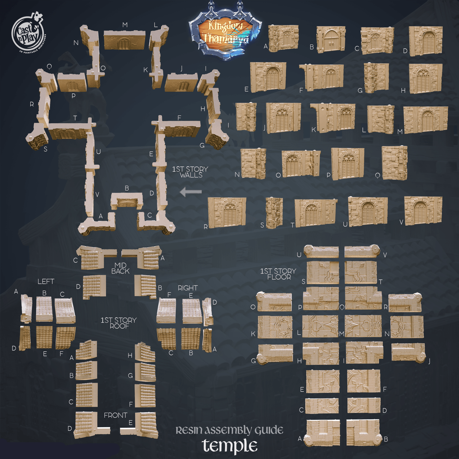 3D Printed Cast n Play Temple Kingdom Of Thamarya 28mm 32mm D&D - 3D Printing Boss 