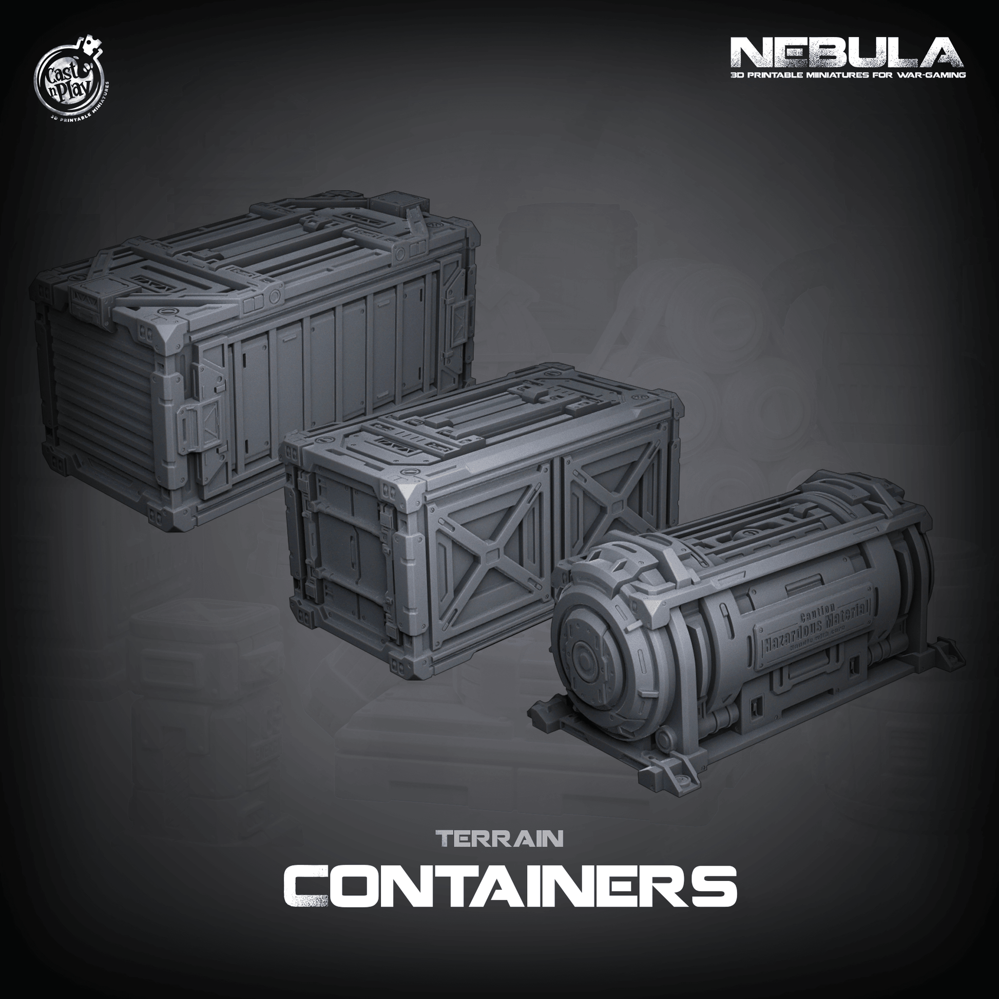 3D Printed Cast n Play Terrain Containers Nebula Origins 28mm 32mm D&D - 3D Printing Boss 