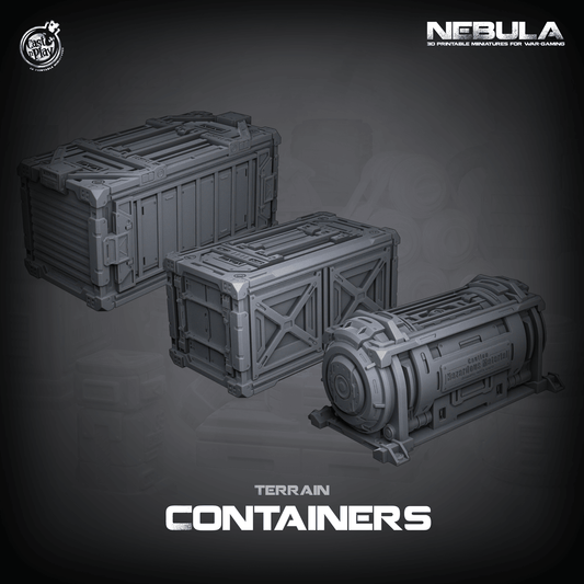 3D Printed Cast n Play Terrain Containers Nebula Origins 28mm 32mm D&D - 3D Printing Boss 