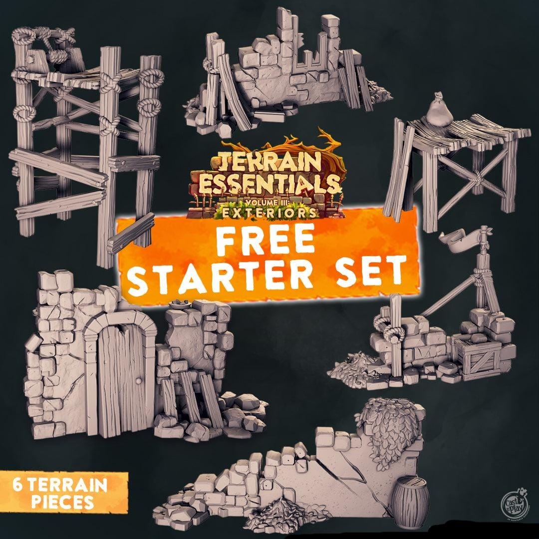3D Printed Cast n Play Terrain Essentials Exteriors Vol. III - Starter Set 28mm 32mm D&D - 3D Printing Boss 
