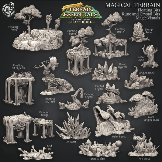 3D Printed Cast n Play Terrain Essentials Nature - Magical Terrain Set 28mm 32mm D&D - 3D Printing Boss 