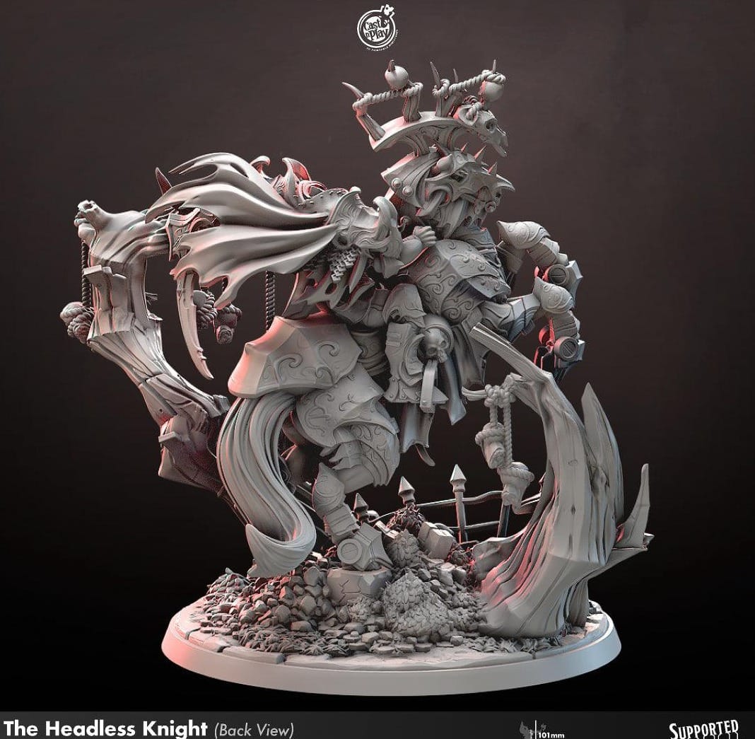 3D Printed Cast n Play The Headless Knight 28mm 32mm D&D - 3D Printing Boss 