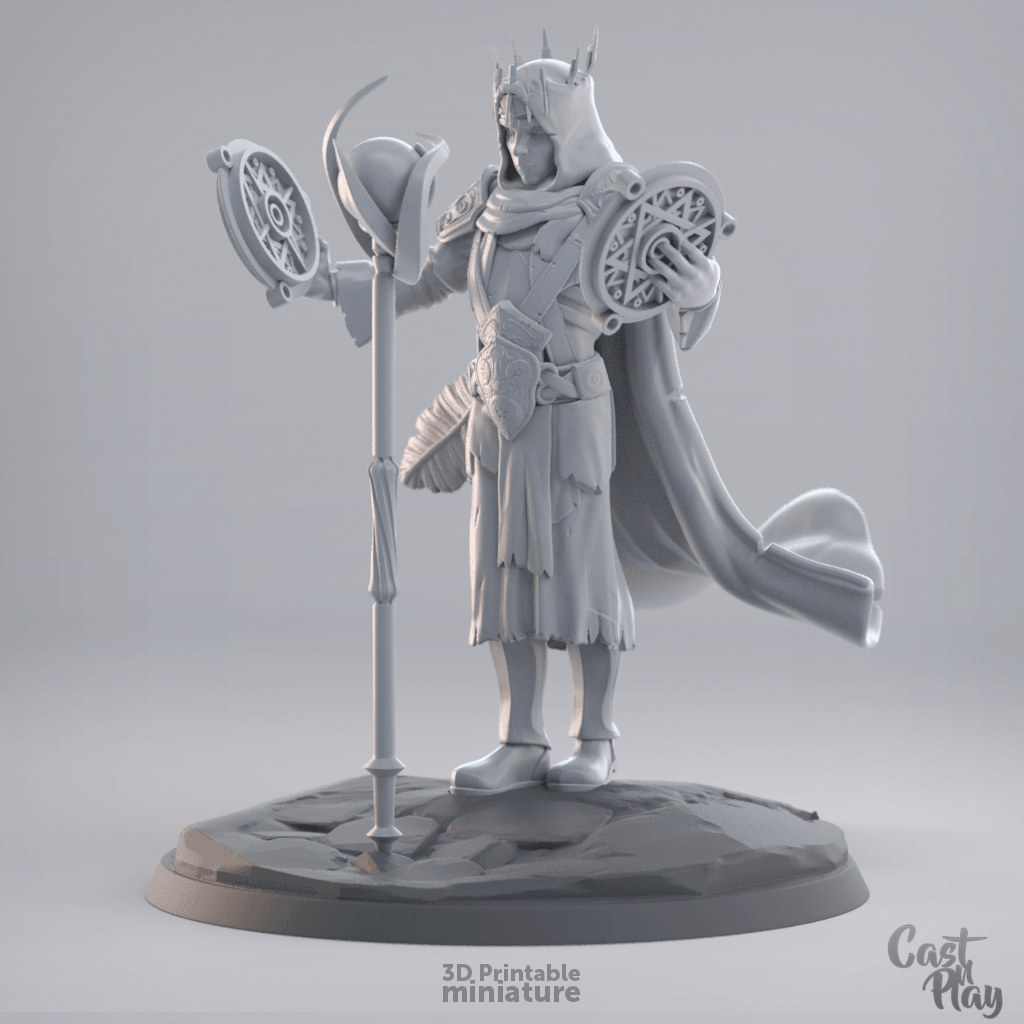3D Printed Cast n Play - The Mage King 28mm 32mm D&D - 3D Printing Boss 