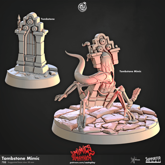 3D Printed Cast n Play Tombstone Mimic Mimics Mayhem Set 28mm 32mm D&D - 3D Printing Boss 