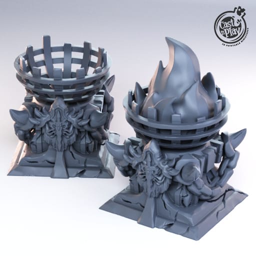 3D Printed Cast n Play - Torches 28mm 32mm D&D - 3D Printing Boss 