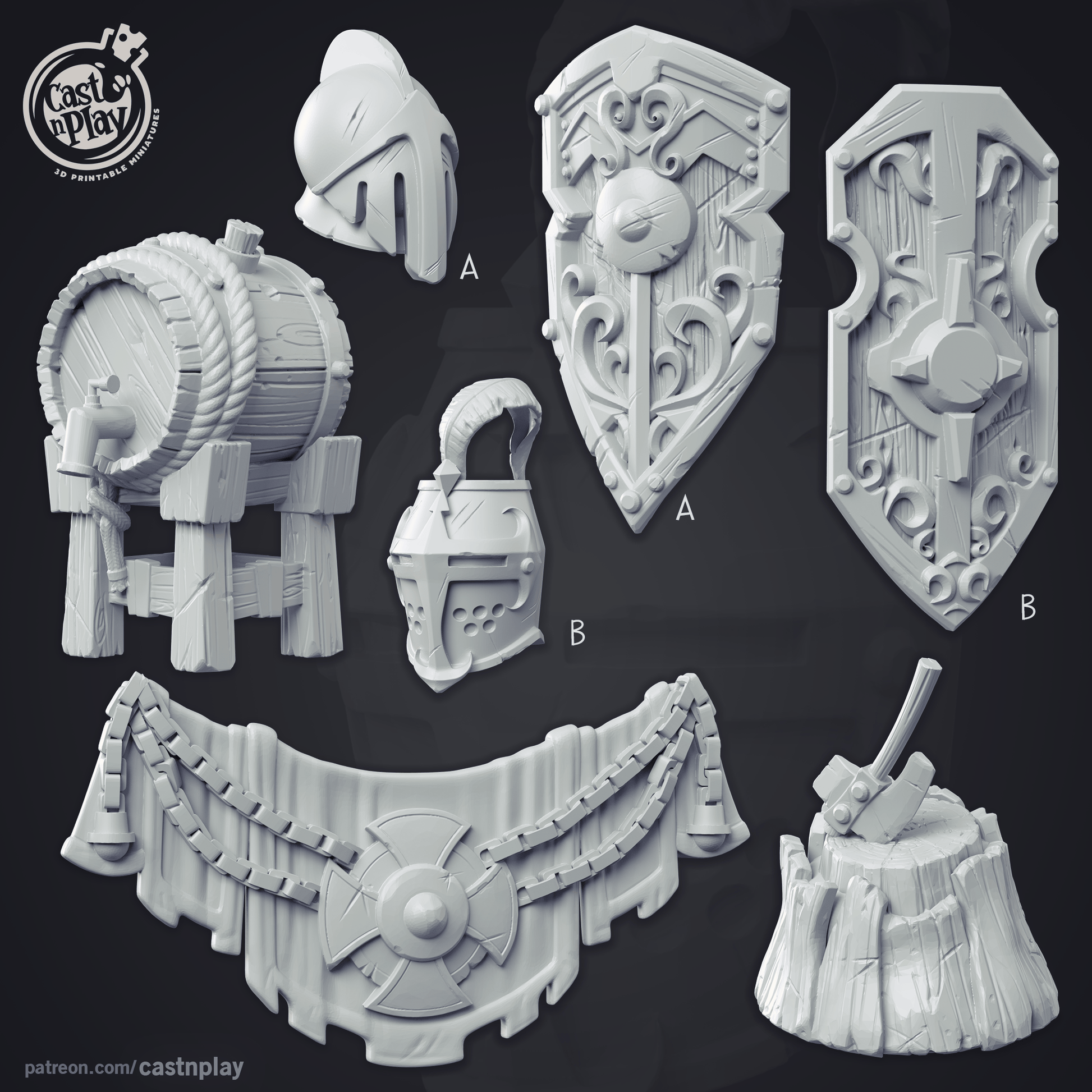 3D Printed Cast n Play - Tournament Props 28mm 32mm D&D - 3D Printing Boss 