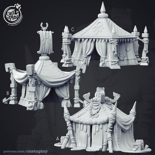 3D Printed Cast n Play - Tournament Tents 28mm 32mm D&D - 3D Printing Boss 