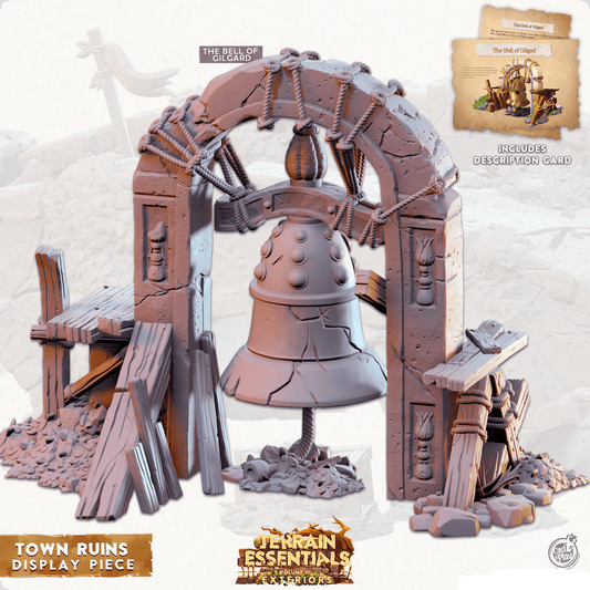 3D Printed Cast n Play Town - Display Bell Town Ruins Set 28mm 32mm D&D - 3D Printing Boss 