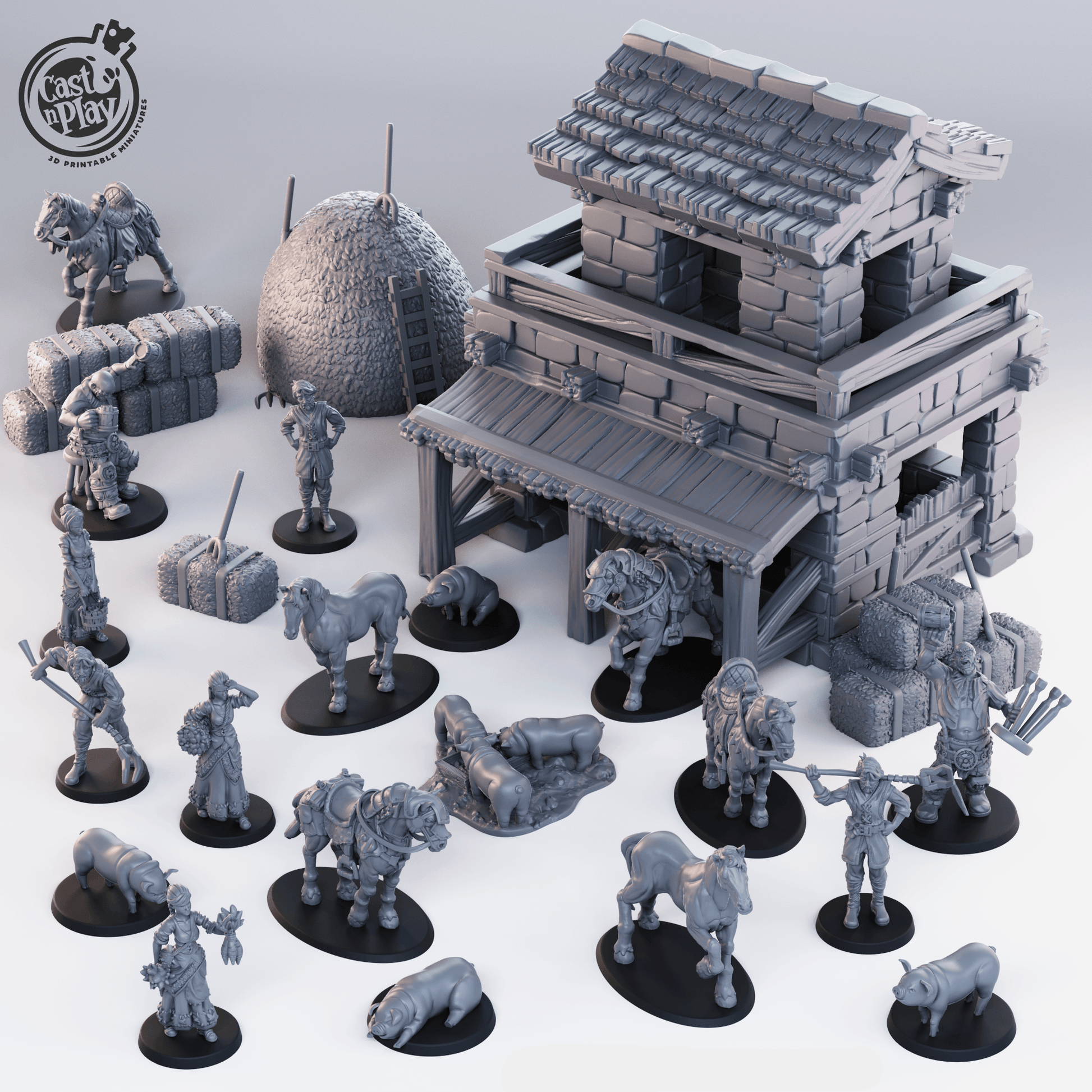 3D Printed Cast n Play Townsfolk Second Release 28mm 32mm D&D - 3D Printing Boss 