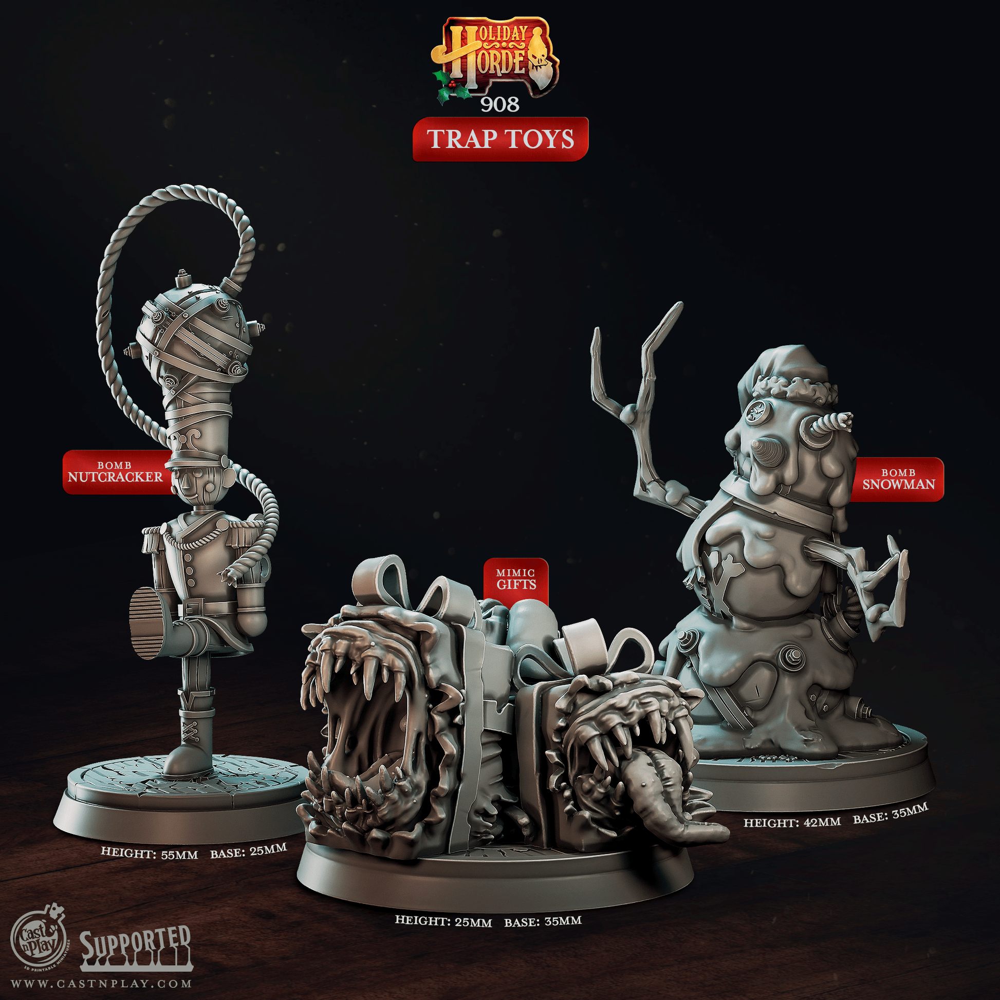 3D Printed Cast n Play Trap Toys Holiday Horde Set 28mm 32mm D&D - 3D Printing Boss 