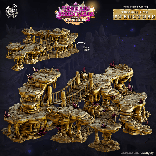 3D Printed Cast n Play Treasure Cave Structure Set 28mm 32mm D&D - 3D Printing Boss 