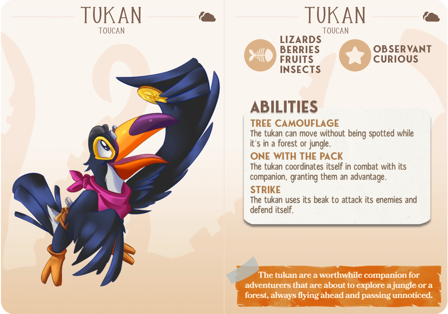 3D Printed Cast n Play Tukan - Toucan Companions 28mm 32mm D&D - 3D Printing Boss 