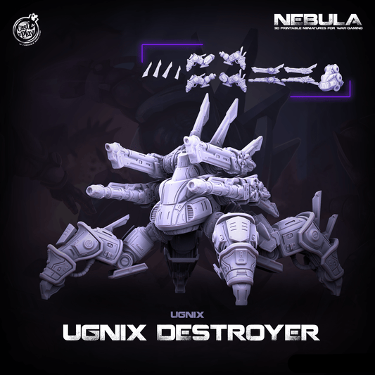 3D Printed Cast n Play Ugnix Destroyer Nebula Origins 28mm 32mm D&D - 3D Printing Boss 