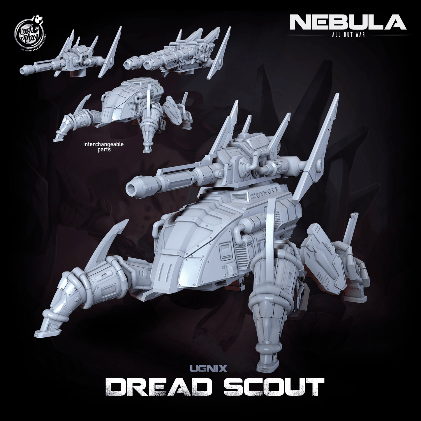 3D Printed Cast n Play Ugnix Dread Scout Nebula All Out War 28mm 32mm D&D - 3D Printing Boss 