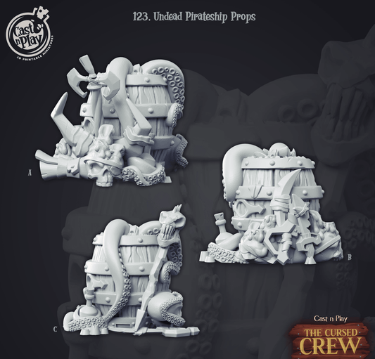 3D Printed Cast n Play Undead Pirate Ship Prop Barrels 28mm 32mm D&D - 3D Printing Boss 