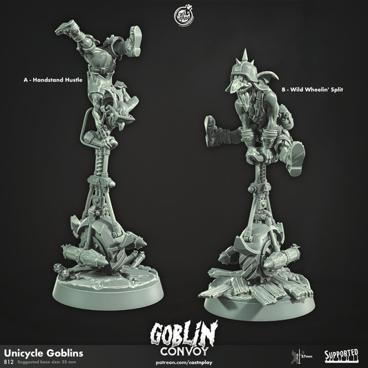 3D Printed Cast n Play Unicycle Goblins The Goblin Convoy 28mm 32mm D&D - 3D Printing Boss 