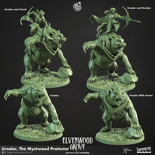 3D Printed Cast n Play Ursalor The Mystwood Protector Elvenwood Grove Set 28mm 32mm D&D - 3D Printing Boss 